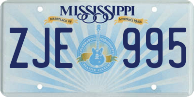 MS license plate ZJE995