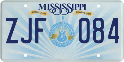 MS license plate ZJF084