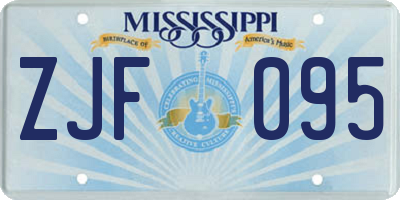 MS license plate ZJF095