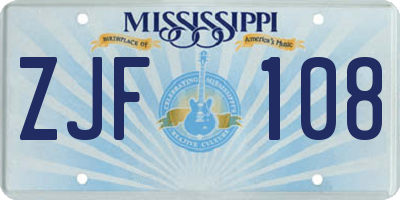 MS license plate ZJF108
