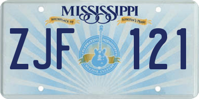 MS license plate ZJF121