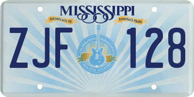 MS license plate ZJF128