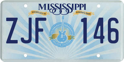MS license plate ZJF146