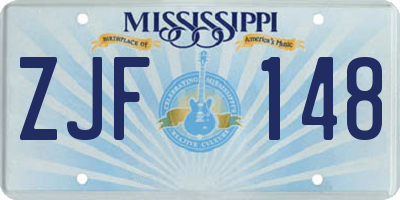 MS license plate ZJF148