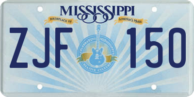 MS license plate ZJF150
