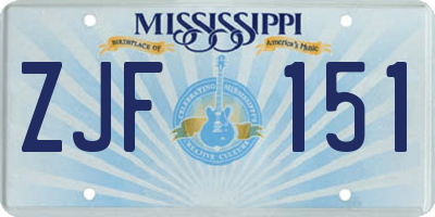 MS license plate ZJF151
