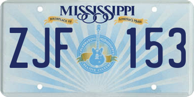 MS license plate ZJF153