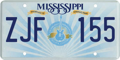 MS license plate ZJF155