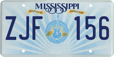MS license plate ZJF156