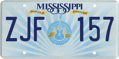MS license plate ZJF157