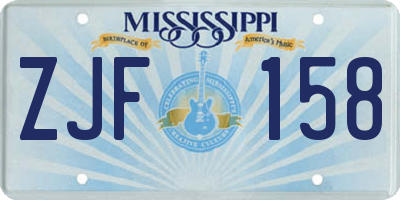 MS license plate ZJF158