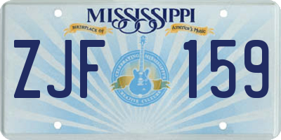 MS license plate ZJF159