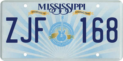 MS license plate ZJF168