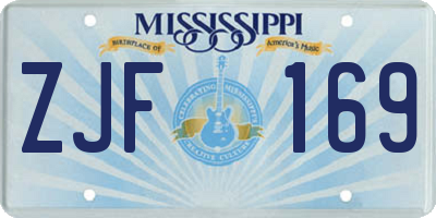 MS license plate ZJF169