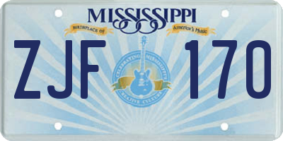 MS license plate ZJF170