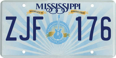 MS license plate ZJF176