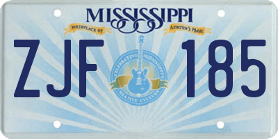 MS license plate ZJF185