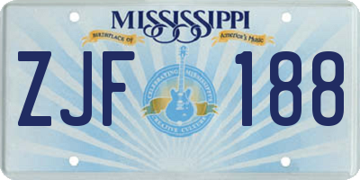 MS license plate ZJF188