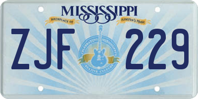 MS license plate ZJF229