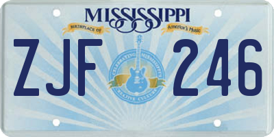 MS license plate ZJF246