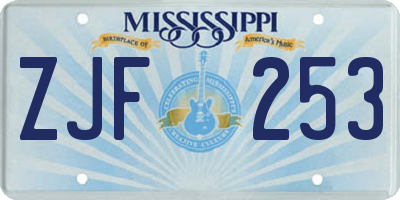 MS license plate ZJF253