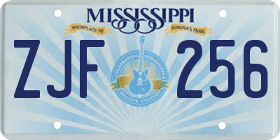 MS license plate ZJF256