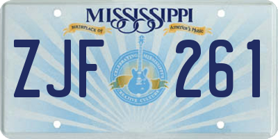 MS license plate ZJF261