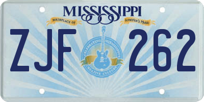 MS license plate ZJF262