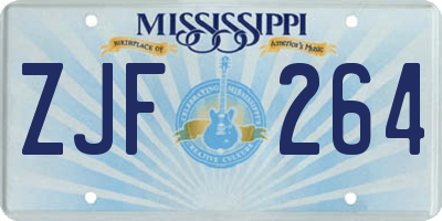 MS license plate ZJF264