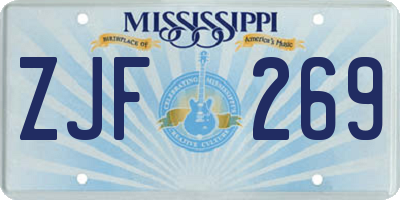 MS license plate ZJF269