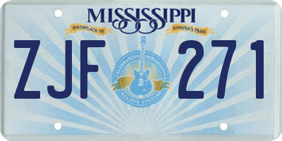 MS license plate ZJF271