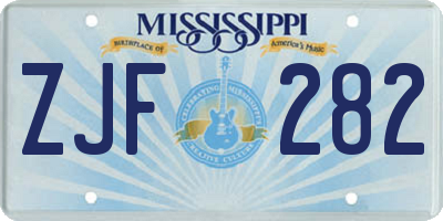 MS license plate ZJF282