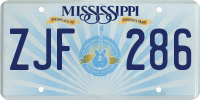 MS license plate ZJF286