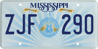 MS license plate ZJF290