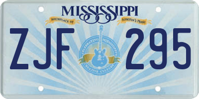 MS license plate ZJF295
