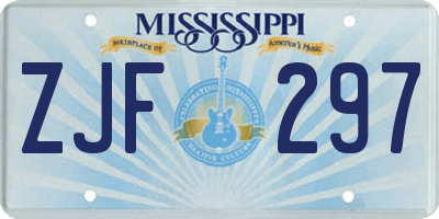 MS license plate ZJF297