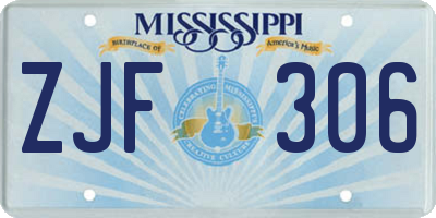 MS license plate ZJF306