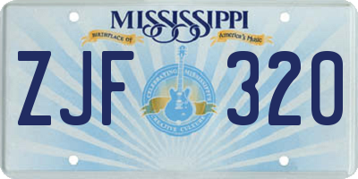 MS license plate ZJF320