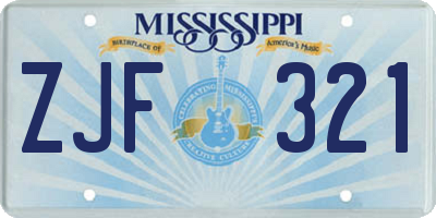 MS license plate ZJF321