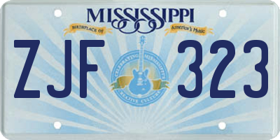 MS license plate ZJF323