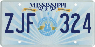 MS license plate ZJF324