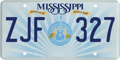 MS license plate ZJF327