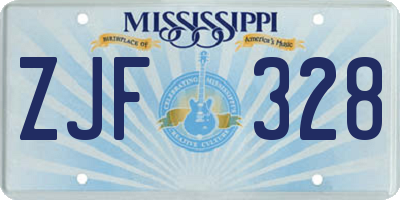 MS license plate ZJF328