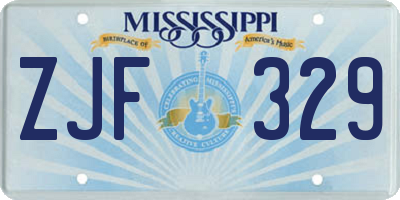 MS license plate ZJF329