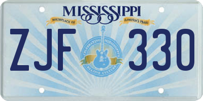 MS license plate ZJF330