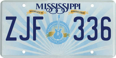 MS license plate ZJF336
