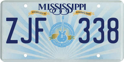 MS license plate ZJF338