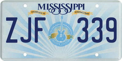 MS license plate ZJF339
