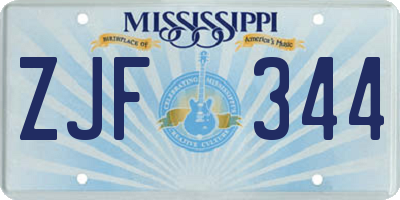 MS license plate ZJF344