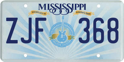 MS license plate ZJF368